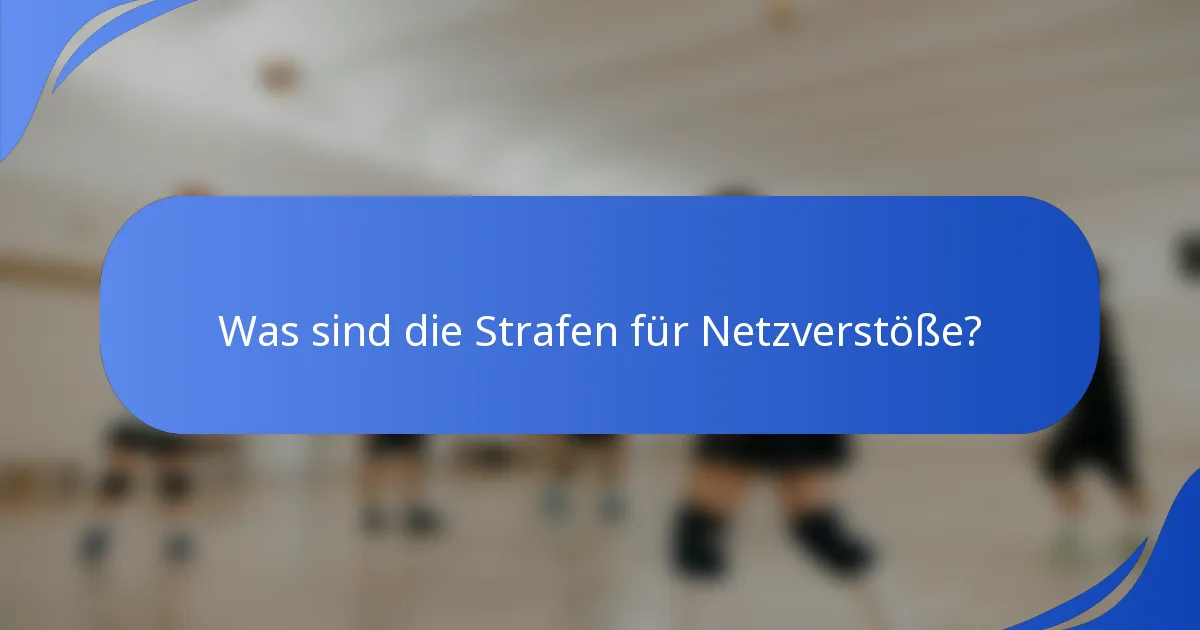 Was sind die Strafen für Netzverstöße?