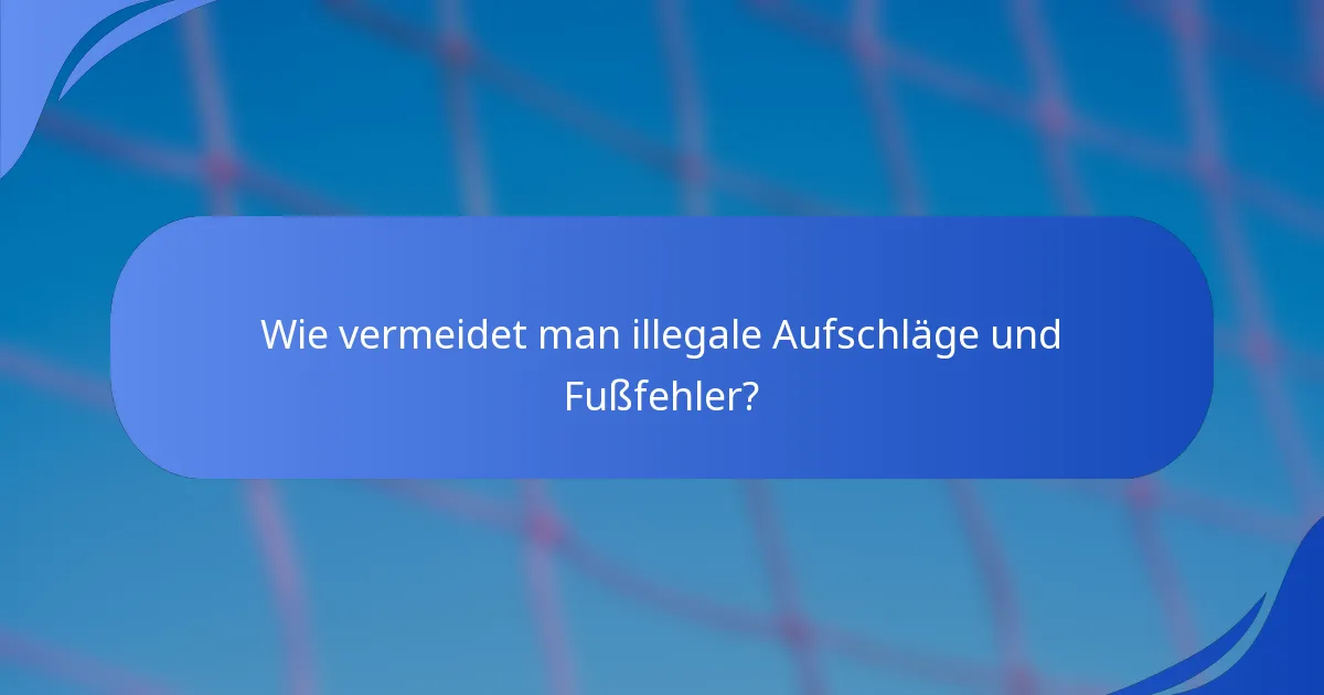 Wie vermeidet man illegale Aufschläge und Fußfehler?