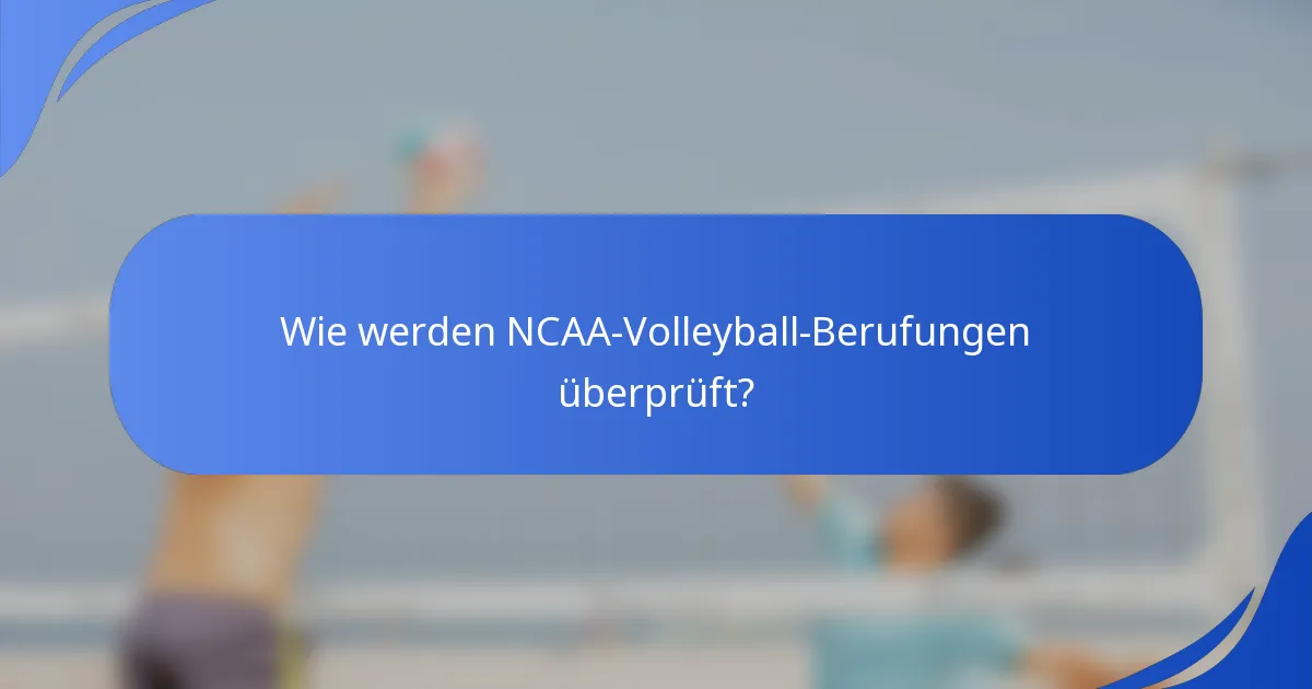 Wie werden NCAA-Volleyball-Berufungen überprüft?